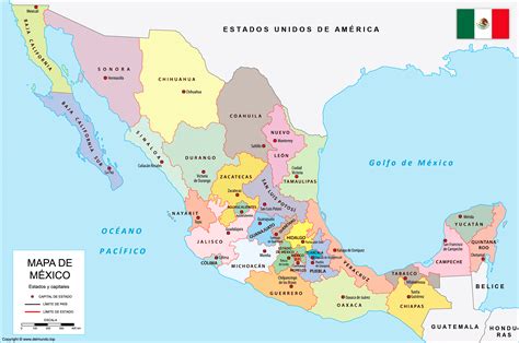 Mapa de México con distribución de oficinas del INAPAM