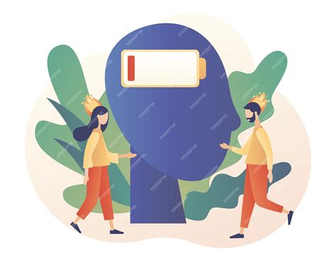 Ilustración: Persona con signos de agotamiento y estrés, rodeada de pensamientos negativos