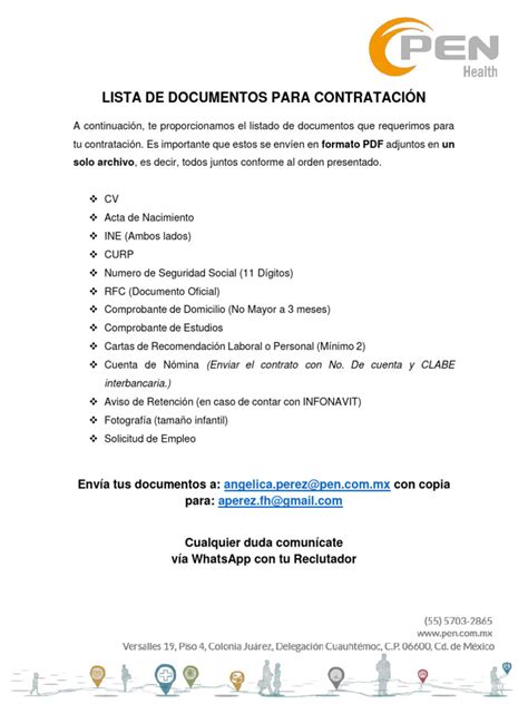 Lista de documentos para la postulación a un ELEAM
