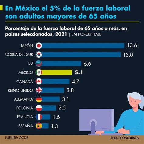 Infografía: Porcentaje de participación de adultos mayores en la fuerza laboral en Chile