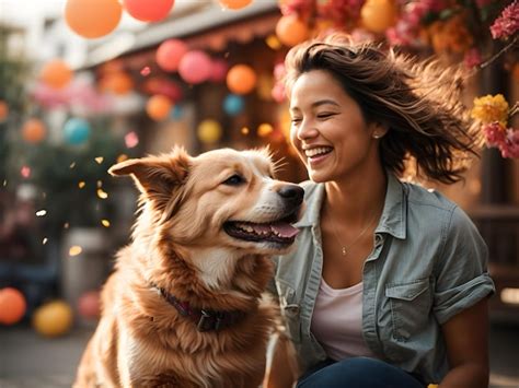 Imagen de un perro moderno interactuando con su dueño en un entorno urbano