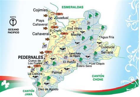 Mapa del Cantón Pedernales con indicadores de discapacidad