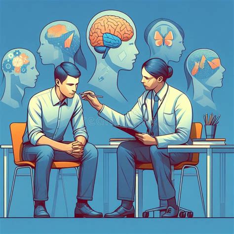 Ilustración de un psicólogo estableciendo rapport con un adolescente