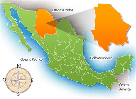 Mapa de México destacando el estado de Chihuahua y su situación de violencia