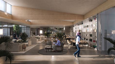 Diseño arquitectónico de una residencia moderna para personas mayores con jardines