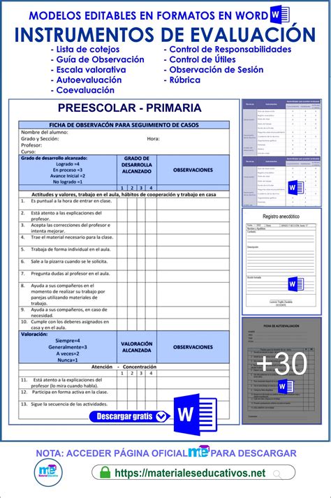 documento o tabla sobre los servicios y evaluaciones para niños con discapacidad