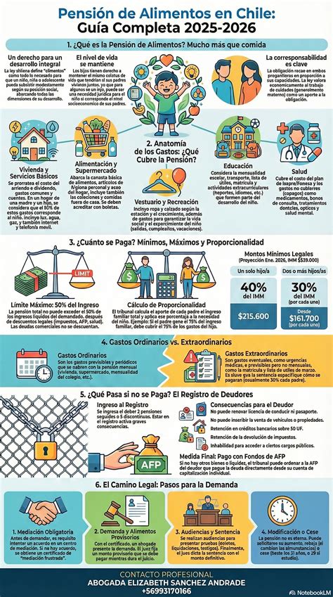 Mapa de envoltura legal de pensiones de alimentos en Chile