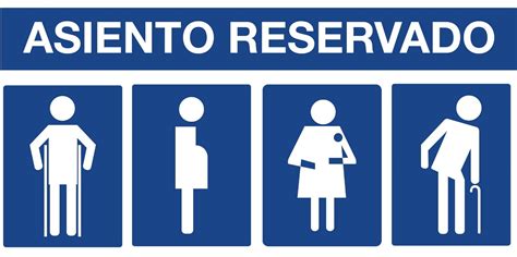 Señal de asiento reservado en el transporte público