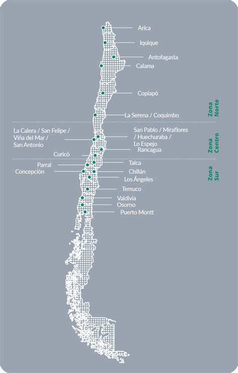 Mapa de ubicaciones de sucursales AFP en Chile