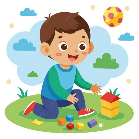 Ilustración de un niño jugando o aprendiendo en un entorno de cuidado