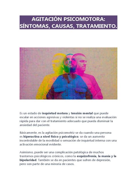 Esquema de las características y síntomas de la agitación psicomotora en ancianos