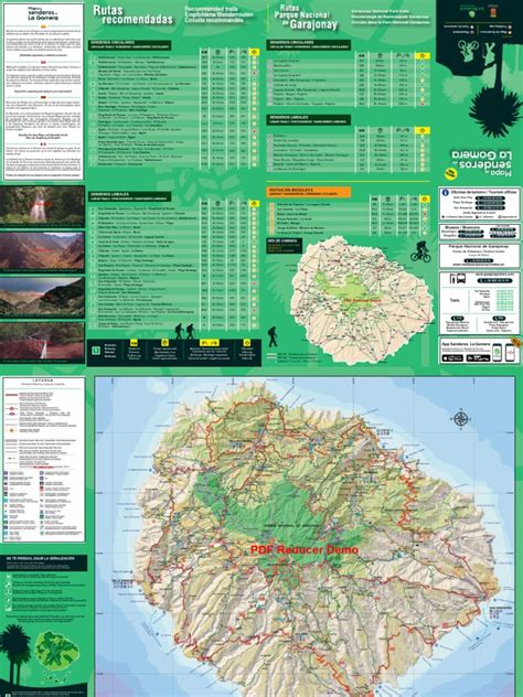 Mapa esquemático de un área protegida con senderos designados y zonas de campamento autorizadas