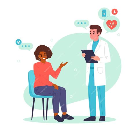 Ilustración de un paciente dialogando con un profesional de la salud, representando el consentimiento informado
