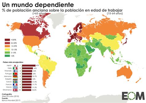Mapa mundial: envejecimiento poblacional y prevalencia de trastornos del ánimo