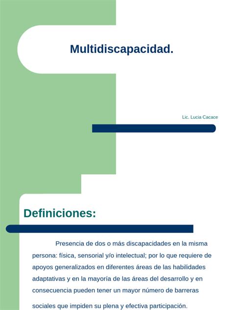 Infografía sobre la definición de multidiscapacidad y sus características
