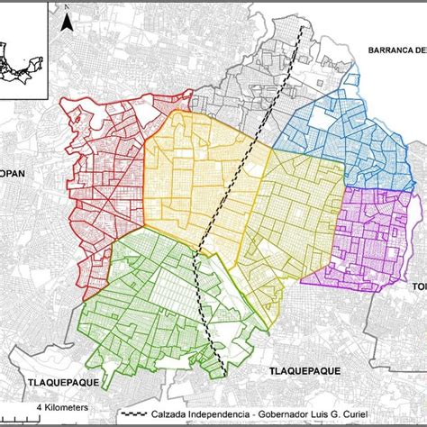 mapa de una ciudad que ilustra la segregación territorial por niveles socioeconómicos