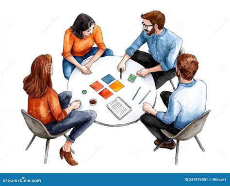 Ilustración de un equipo de trabajo intergeneracional colaborando