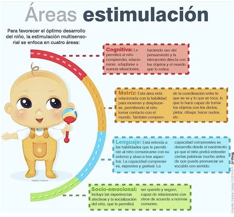 Esquema de las áreas de desarrollo infantil cubiertas por la estimulación temprana