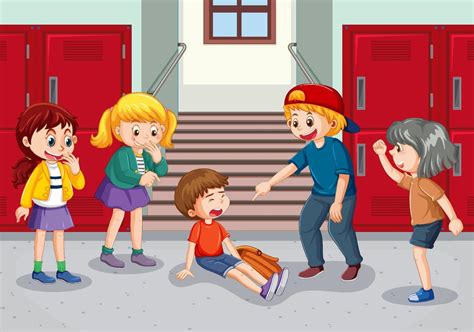 Ilustración de niños con discapacidad sufriendo acoso escolar