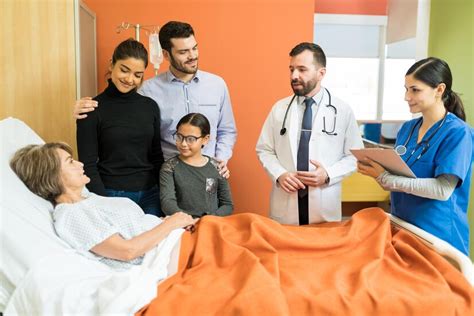 Equipo multidisciplinario brindando apoyo y atención a un paciente y su familia
