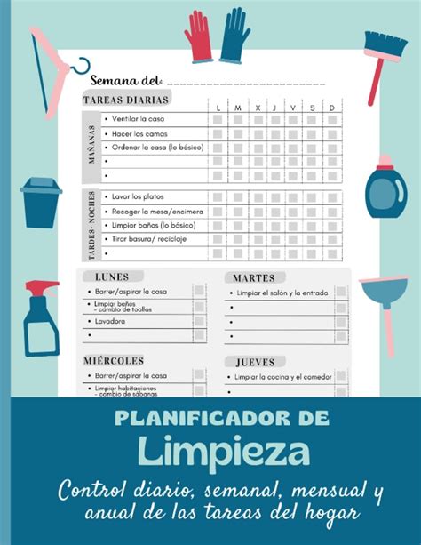 Infografía de tareas de limpieza en un hogar