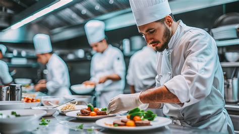 Foto de personal de cocina preparando alimentos en un entorno limpio
