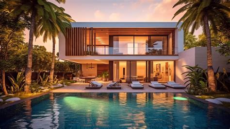 Foto: Interior de villa de lujo con piscina