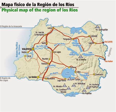 mapa de la Región de Los Ríos con el porcentaje de adultos mayores por comuna