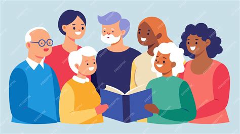 Ilustración de personas mayores compartiendo historias y experiencias.