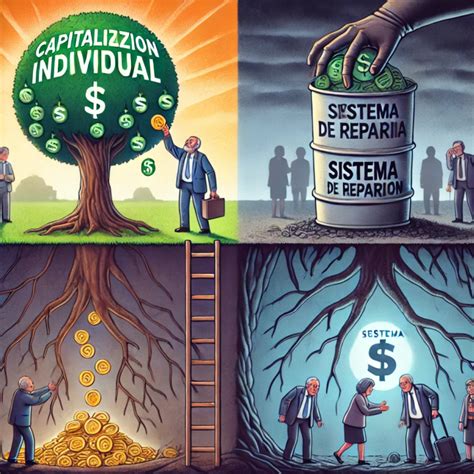 Gráfico esquemático del Sistema de Capitalización Individual y su estructura de pilares: privado (ahorro obligatorio y voluntario) y asistencial (pensión mínima) - <em>imagen conceptual de AFP y pilares</em>