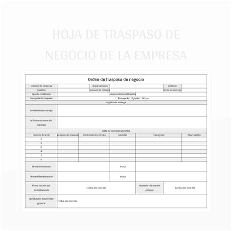 Imagen de un formulario de Orden de Traspaso Irrevocable