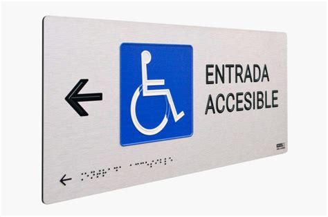 Ejemplo de cartel de señalización visual accesible con alto contraste de color y tipografía clara