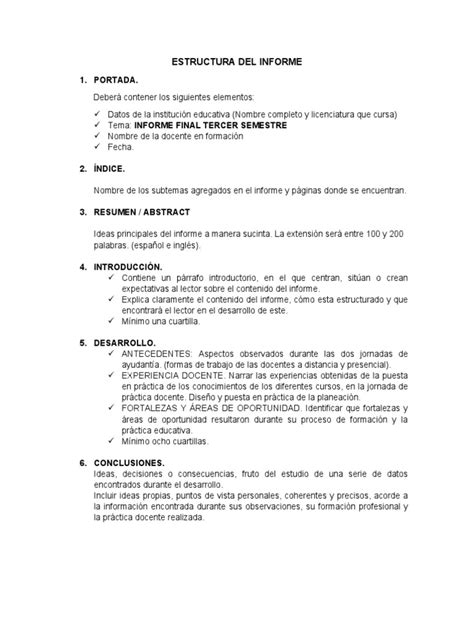 Ejemplo de estructura de informe de avance técnico