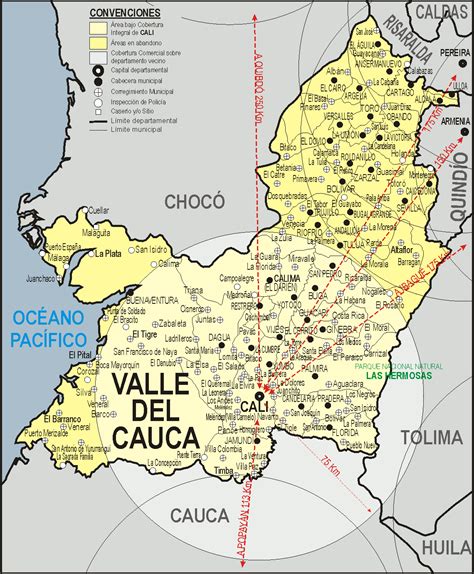 Mapa de Cali con énfasis en áreas de estudio para un proyecto sobre discapacidad