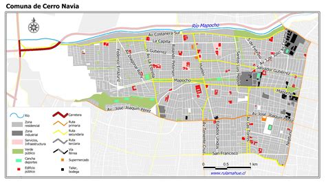Mapa de la comuna de Cerro Navia en Santiago de Chile