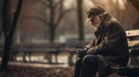 Thematic photo of an elderly person alone