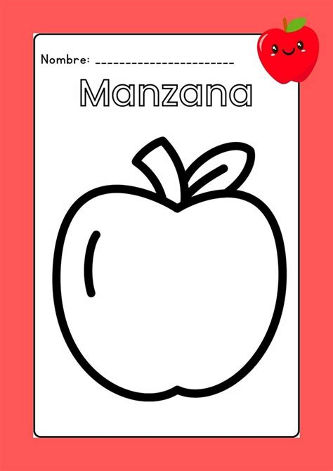 ejemplo de ficha de ejercicio: imagen de una manzana con algunas letras de la palabra 