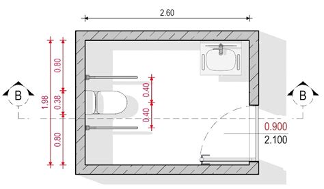 Planta de baño accesible con medidas mínimas según normativa chilena