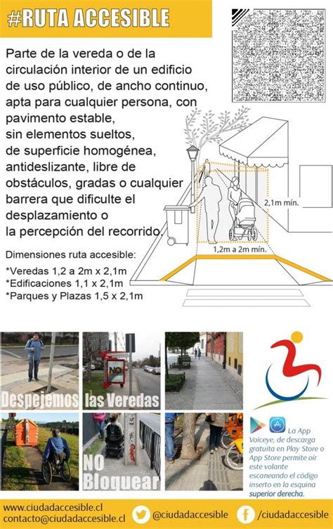 Esquema de diseño universal que muestra una ruta accesible sin obstáculos en un edificio público