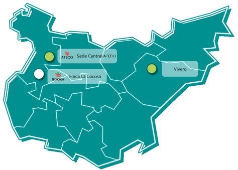 Mapa de distribución de sedes y áreas de acción de la Fundación Revivir