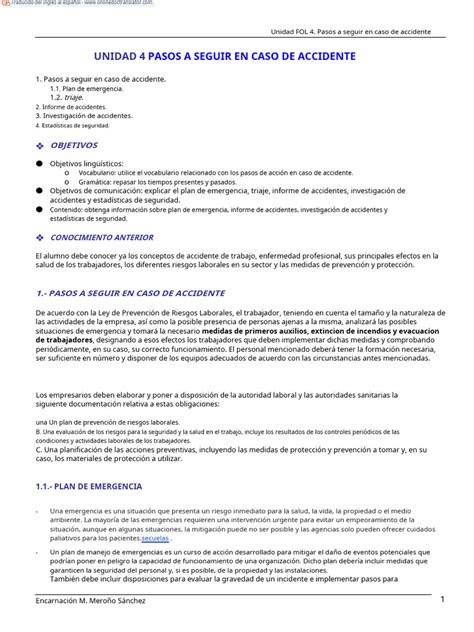 Esquema de los pasos a seguir tras un accidente laboral