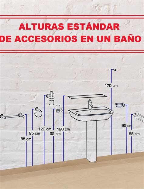 Esquema técnico que muestra las distancias recomendadas, alturas de montaje y posiciones de barras de apoyo en un baño accesible.