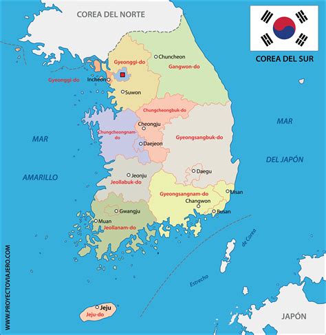 Mapa de Corea del Sur destacando zonas urbanas con mayor siniestralidad de peatones mayores.