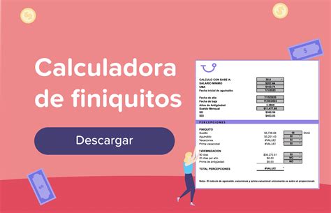 Captura de pantalla de una calculadora de finiquitos online, mostrando los campos de entrada y el resultado del cálculo.