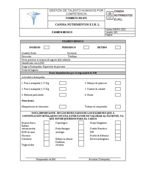 Documentos médicos para la evaluación de invalidez