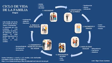 Esquema del ciclo vital familiar y la etapa de contracción