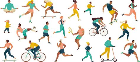 Ilustración de personas mayores realizando diferentes actividades físicas