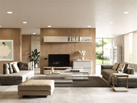 Diseño interior de una sala de estar adaptable para personas mayores, con muebles de fácil acceso y buena iluminación.