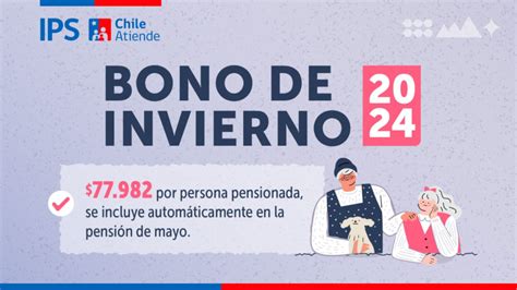 Infografía detallando el monto del Bono de Invierno para pensionados