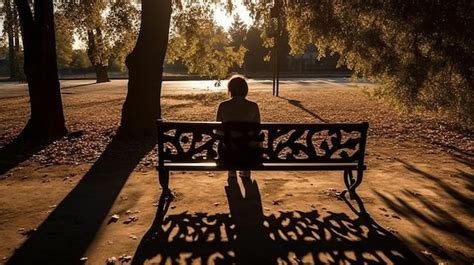 Ilustración de una persona mayor sentada sola en un parque, con un semblante melancólico.